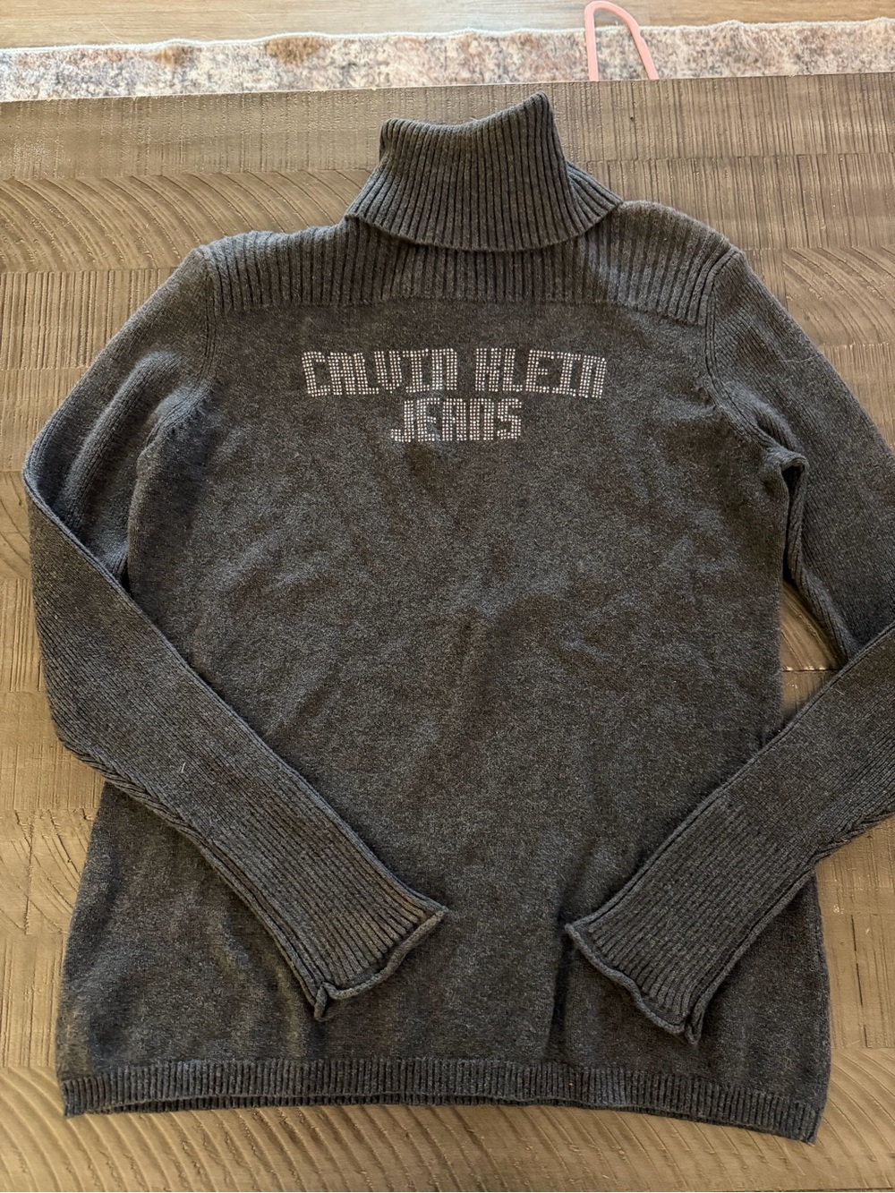 Calvin Klein Charcoal Crewneck Sweater with Logo Detail